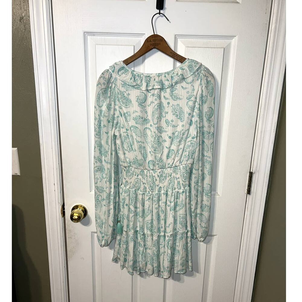 New House of Harlow Ruffle Smocked Waistband Paisley Print Dress Size XS - Picture 6 of 7